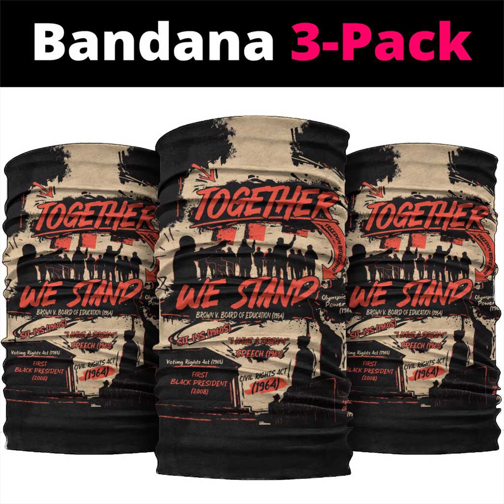 Together We Stand African American Neck Gaiter Important Milestones History Vintage DT03