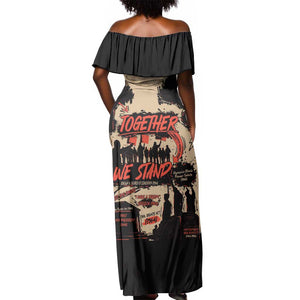 Together We Stand African American Off Shoulder Maxi Dress Important Milestones History Vintage