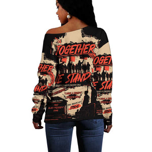 Together We Stand African American Off Shoulder Sweater Important Milestones History Vintage