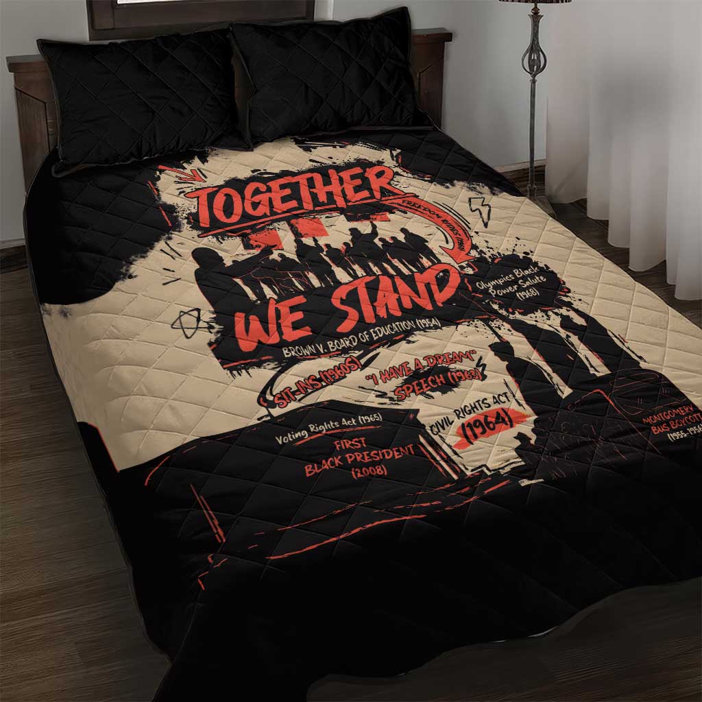 Together We Stand African American Quilt Bed Set Important Milestones History Vintage