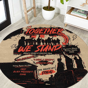 Together We Stand African American Round Carpet Important Milestones History Vintage