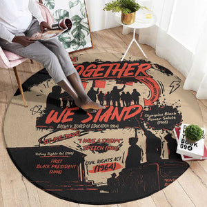 Together We Stand African American Round Carpet Important Milestones History Vintage