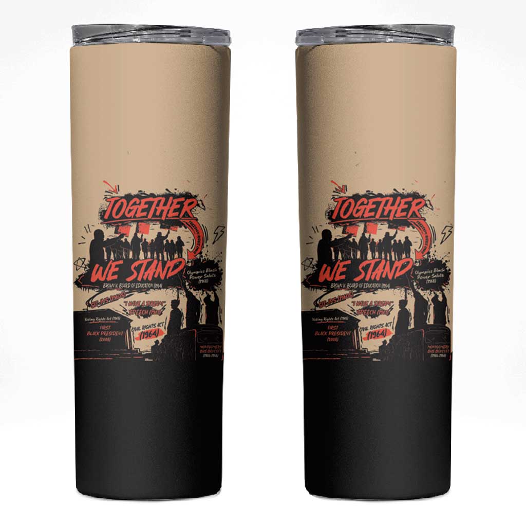 Together We Stand African American Skinny Tumbler Important Milestones History Vintage