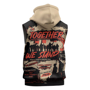 Together We Stand African American Sleeveless Zip Hoodie Important Milestones History Vintage - African Pride