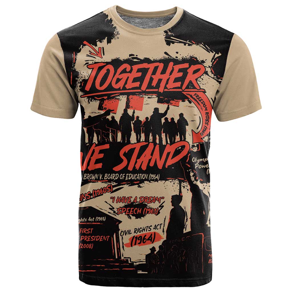 Together We Stand African American T shirt Important Milestones History Vintage