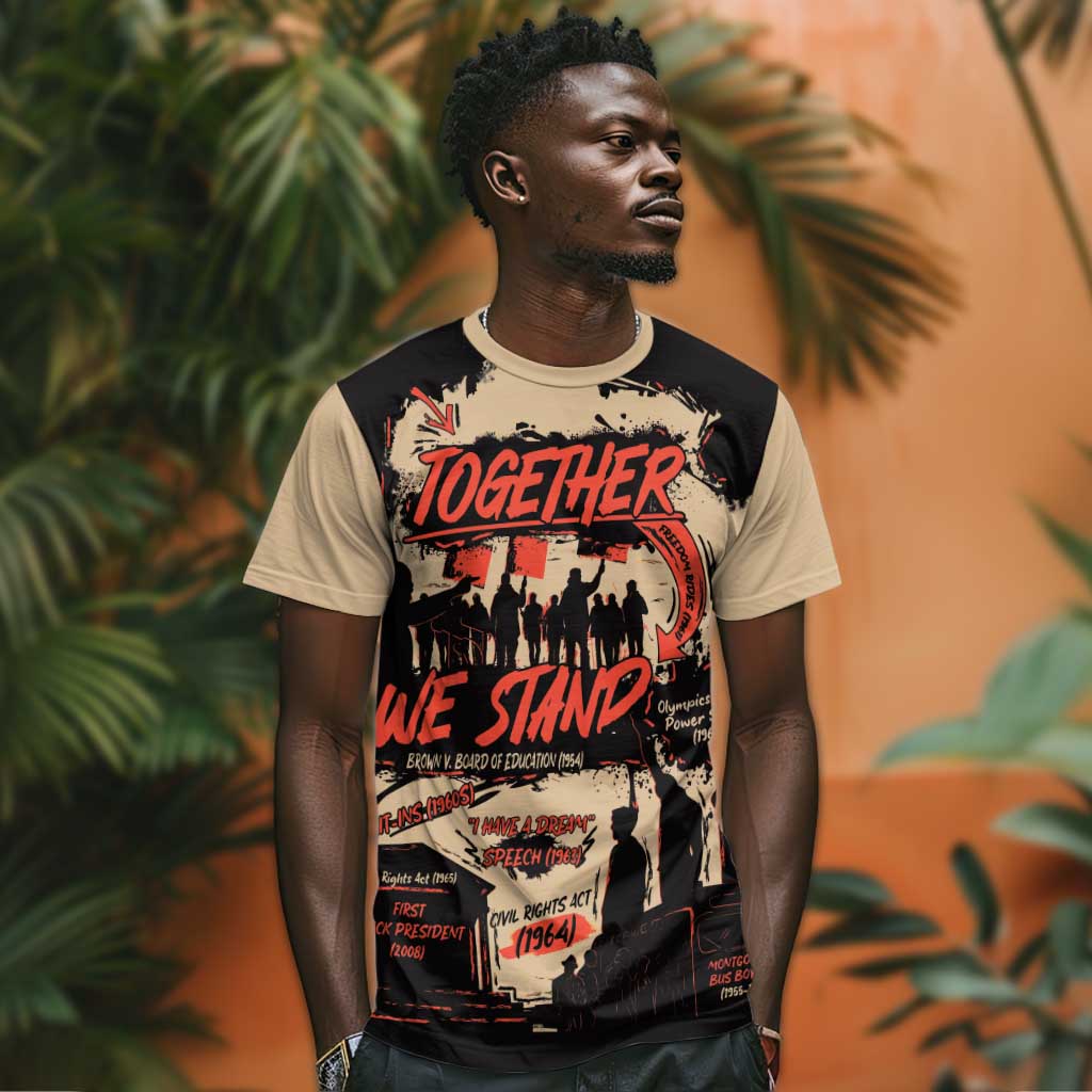 Together We Stand African American T shirt Important Milestones History Vintage