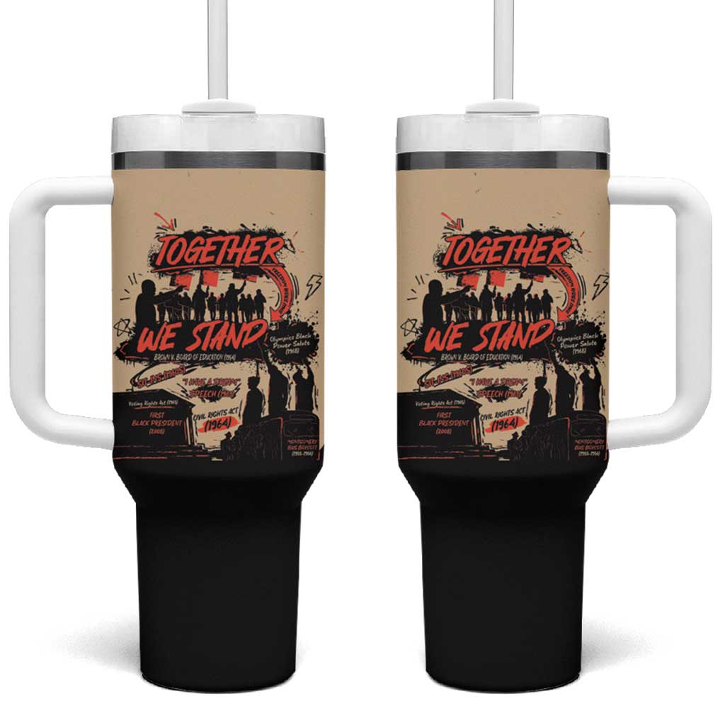 Together We Stand African American Tumbler With Handle Important Milestones History Vintage