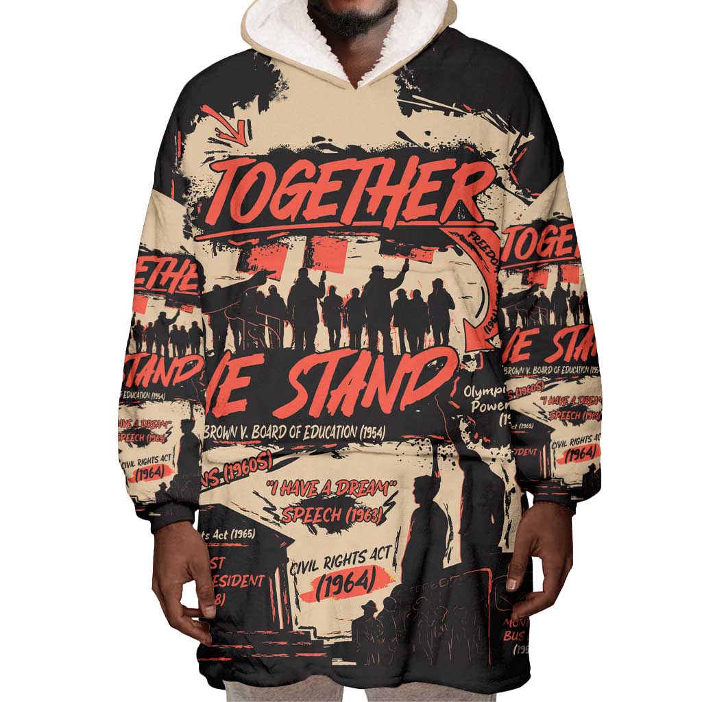 Together We Stand African American Wearable Blanket Hoodie Important Milestones History Vintage