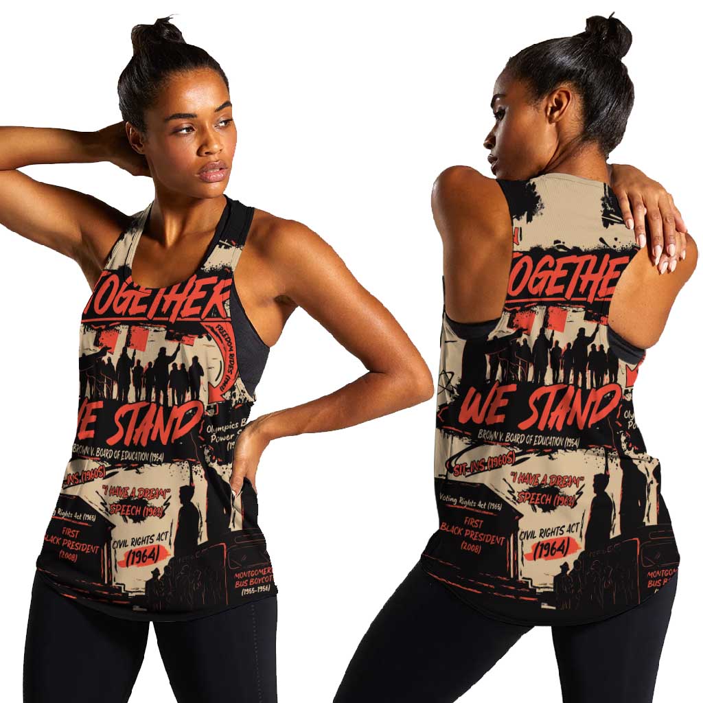 Together We Stand African American Women Racerback Tank Important Milestones History Vintage