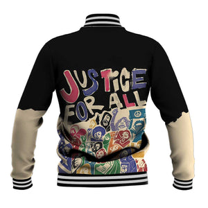 African Stand Firm Baseball Jacket Justice For All