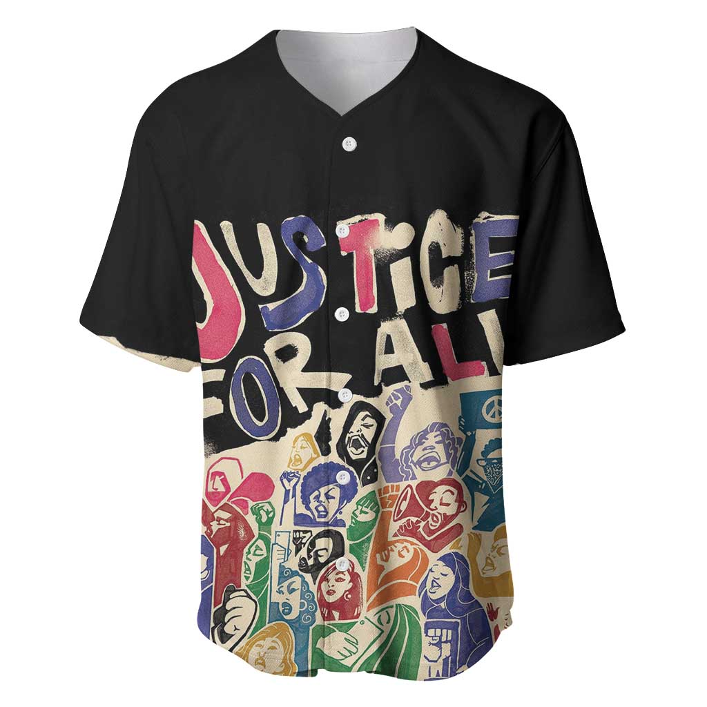 African Stand Firm Baseball Jersey Justice For All