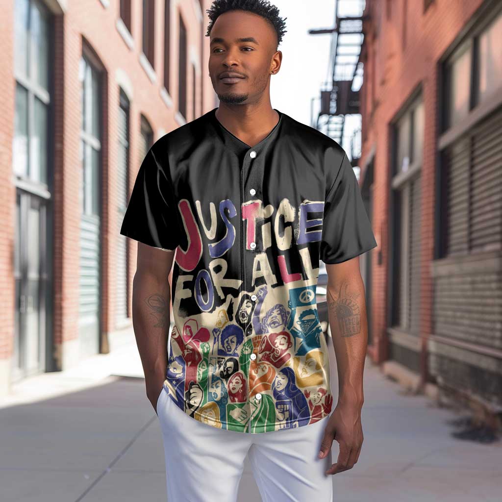 African Stand Firm Baseball Jersey Justice For All