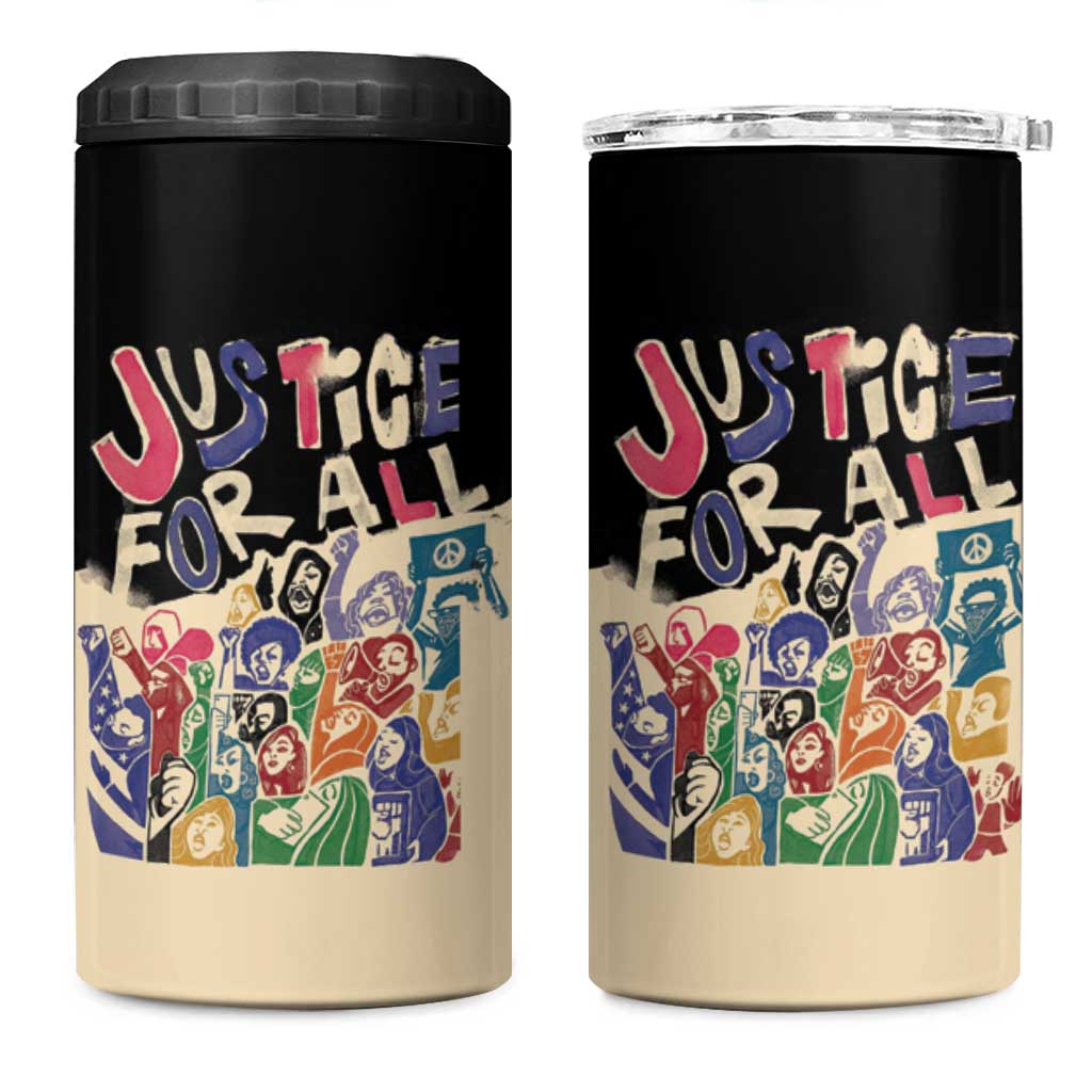 African Stand Firm 4 in 1 Can Cooler Tumbler Justice For All