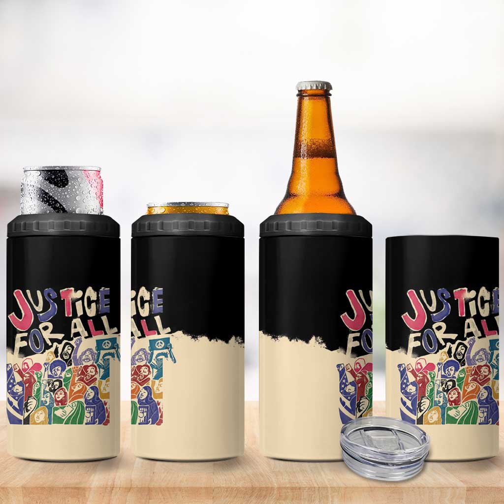 African Stand Firm 4 in 1 Can Cooler Tumbler Justice For All