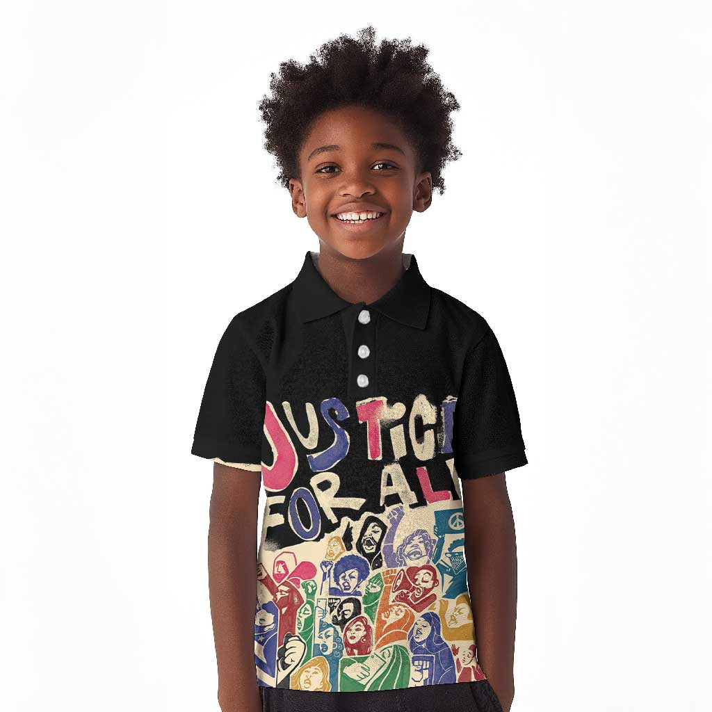 African Stand Firm Kid Polo Shirt Justice For All