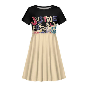 African Stand Firm Kid Short Sleeve Dress Justice For All