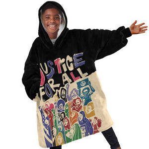 African Stand Firm Kid Wearable Blanket Hoodie Justice For All