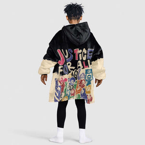 African Stand Firm Kid Wearable Blanket Hoodie Justice For All