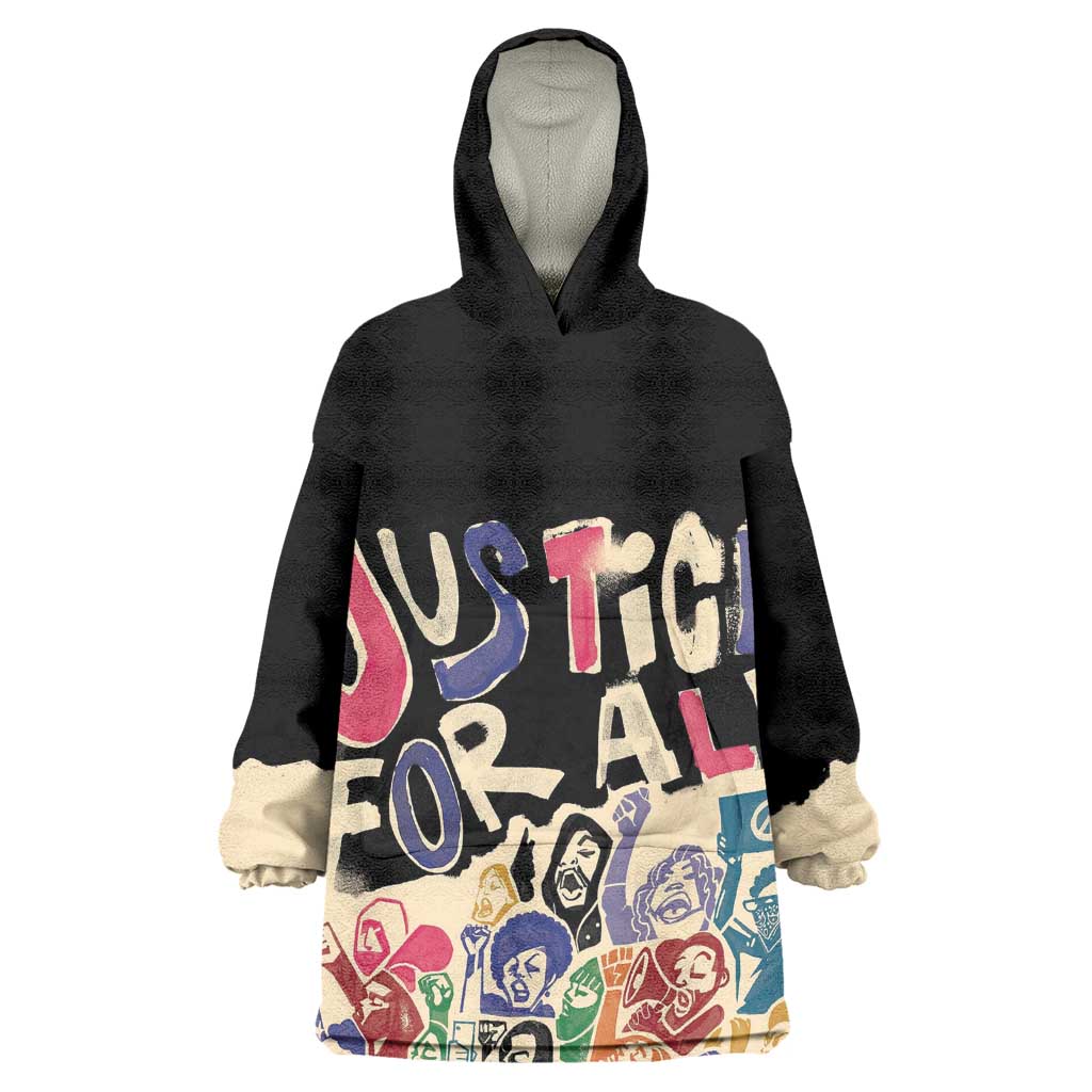 African Stand Firm Kid Wearable Blanket Hoodie Justice For All