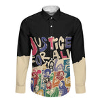 African Stand Firm Long Sleeve Button Shirt Justice For All