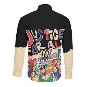 African Stand Firm Long Sleeve Button Shirt Justice For All