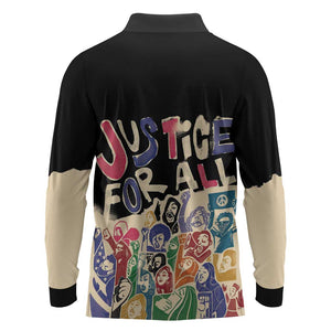 African Stand Firm Long Sleeve Polo Shirt Justice For All