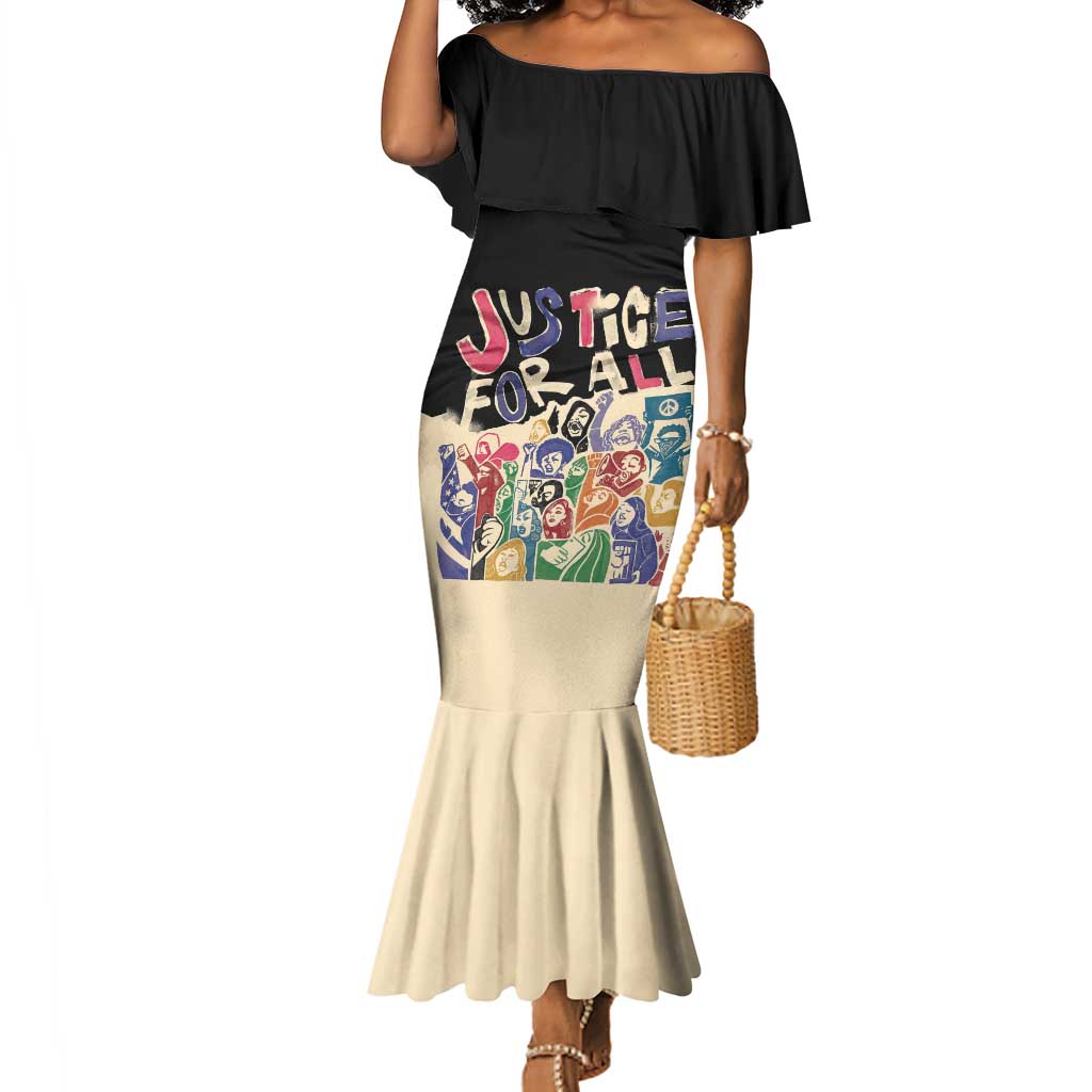 African Stand Firm Mermaid Dress Justice For All