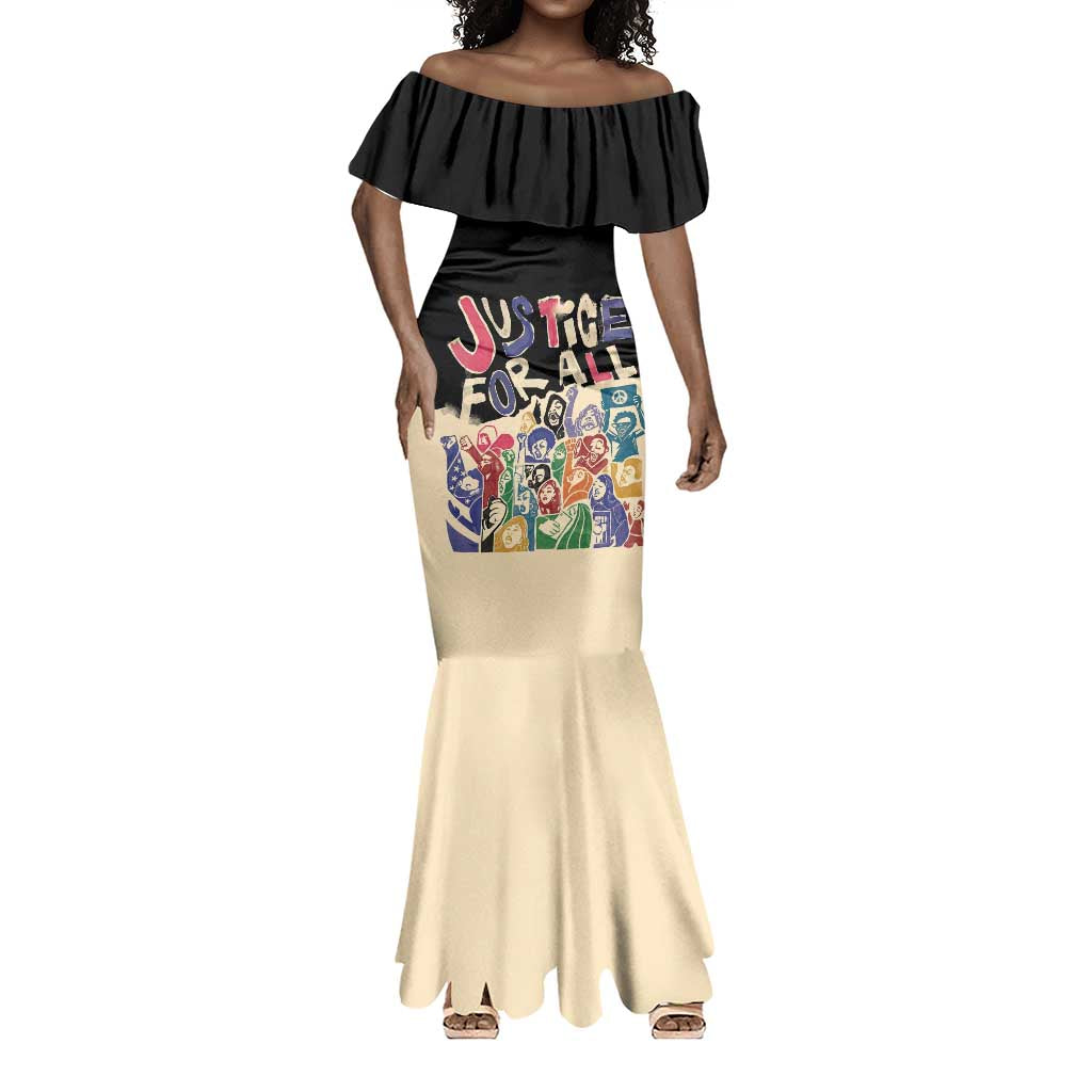 African Stand Firm Mermaid Dress Justice For All