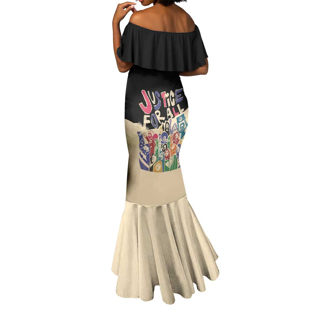 African Stand Firm Mermaid Dress Justice For All