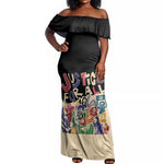 African Stand Firm Off Shoulder Maxi Dress Justice For All