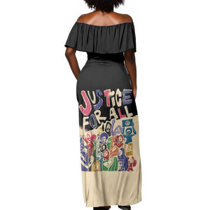 African Stand Firm Off Shoulder Maxi Dress Justice For All