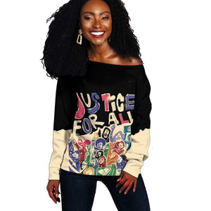 African Stand Firm Off Shoulder Sweater Justice For All