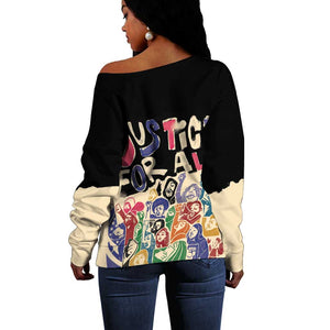 African Stand Firm Off Shoulder Sweater Justice For All