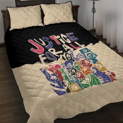 African Stand Firm Quilt Bed Set Justice For All