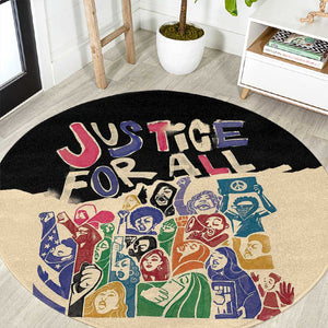 African Stand Firm Round Carpet Justice For All