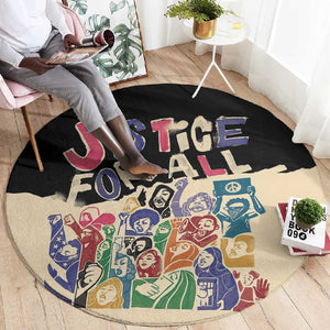 African Stand Firm Round Carpet Justice For All