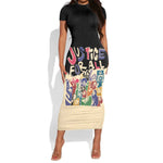 African Stand Firm Short Sleeve Bodycon Dress Justice For All DT03