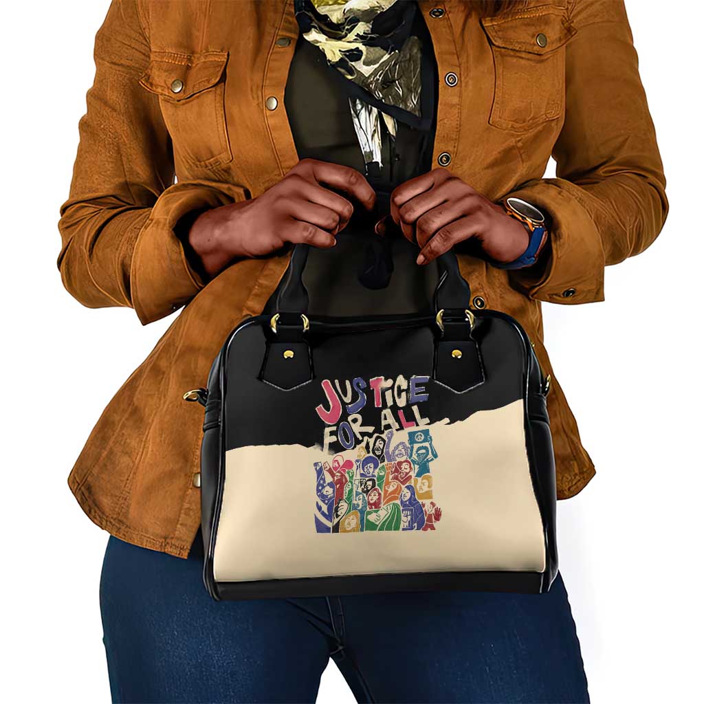 African Stand Firm Shoulder Handbag Justice For All