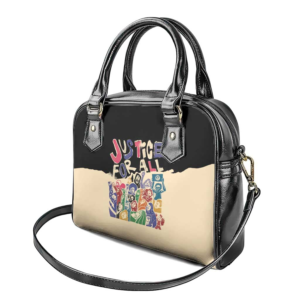 African Stand Firm Shoulder Handbag Justice For All