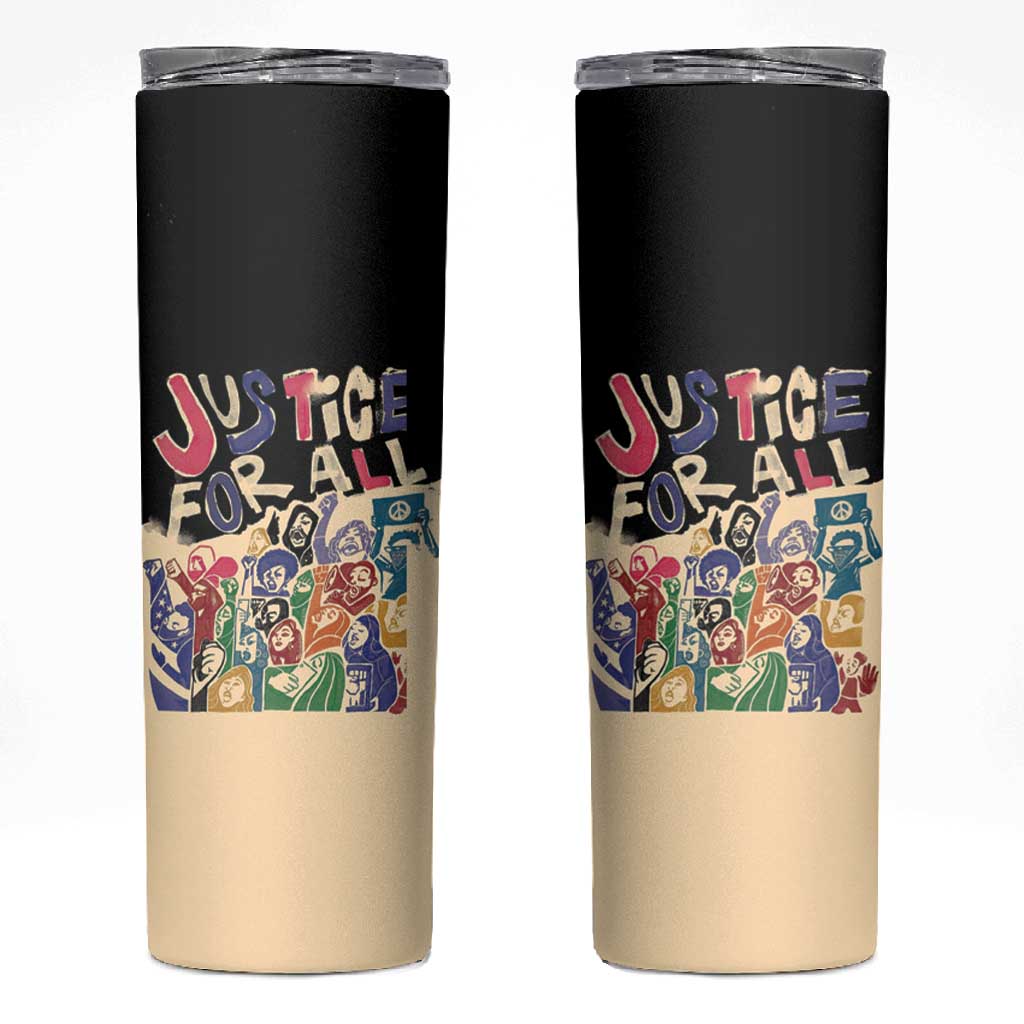 African Stand Firm Skinny Tumbler Justice For All