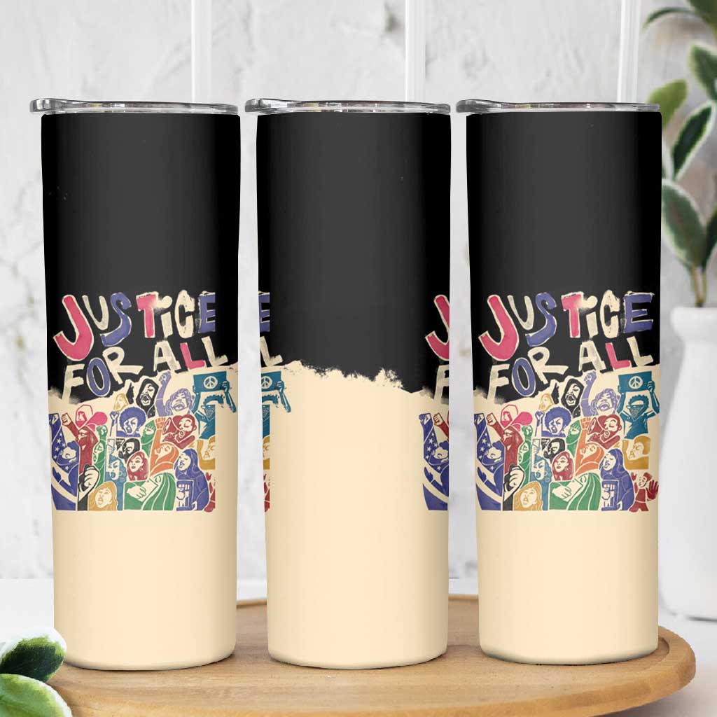 African Stand Firm Skinny Tumbler Justice For All