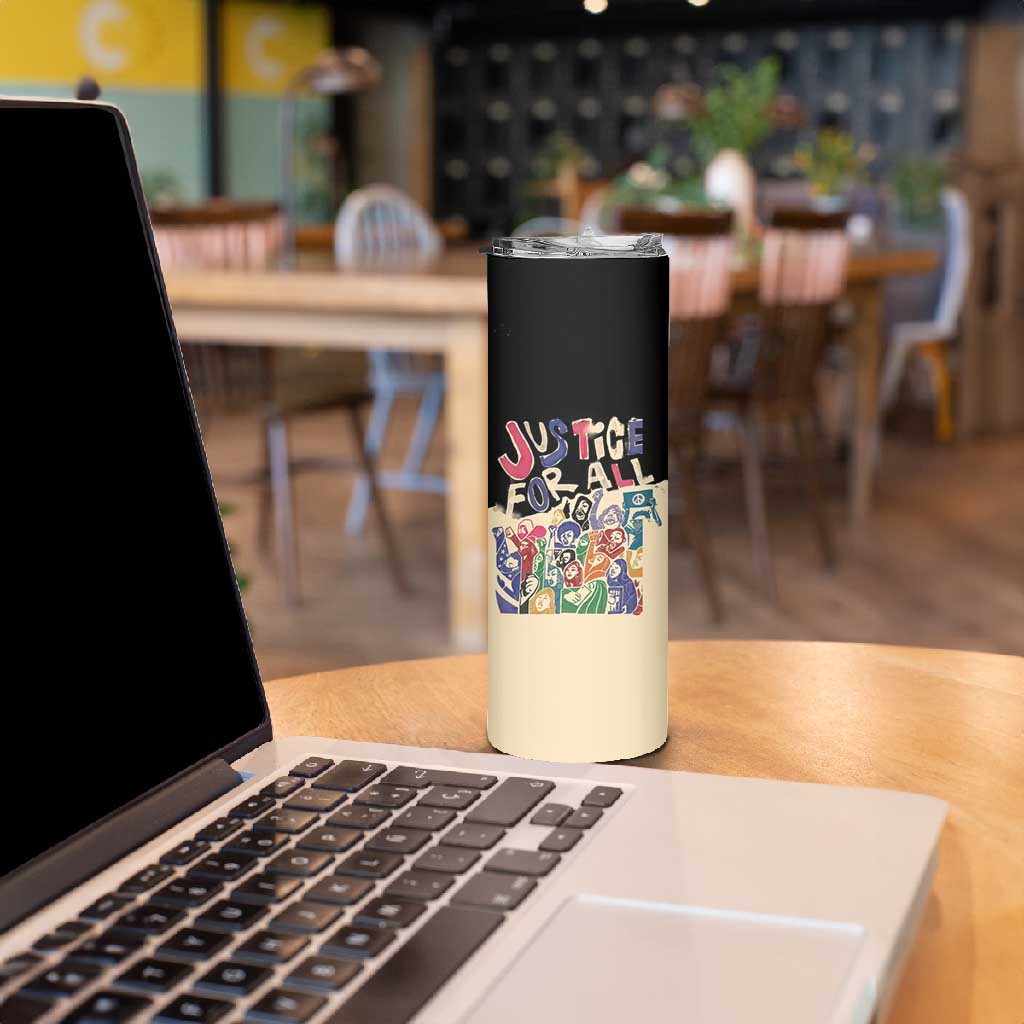 African Stand Firm Skinny Tumbler Justice For All
