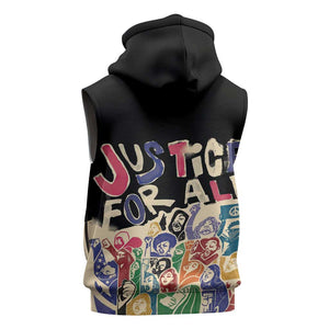 African Stand Firm Sleeveless Zip Hoodie Justice For All - African Pride