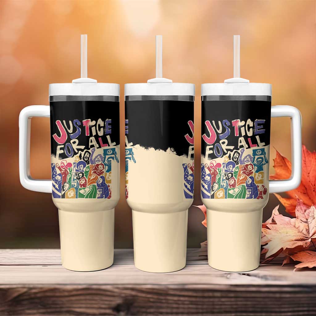 African Stand Firm Tumbler With Handle Justice For All