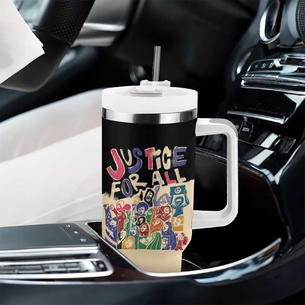 African Stand Firm Tumbler With Handle Justice For All