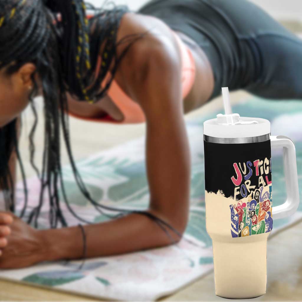 African Stand Firm Tumbler With Handle Justice For All