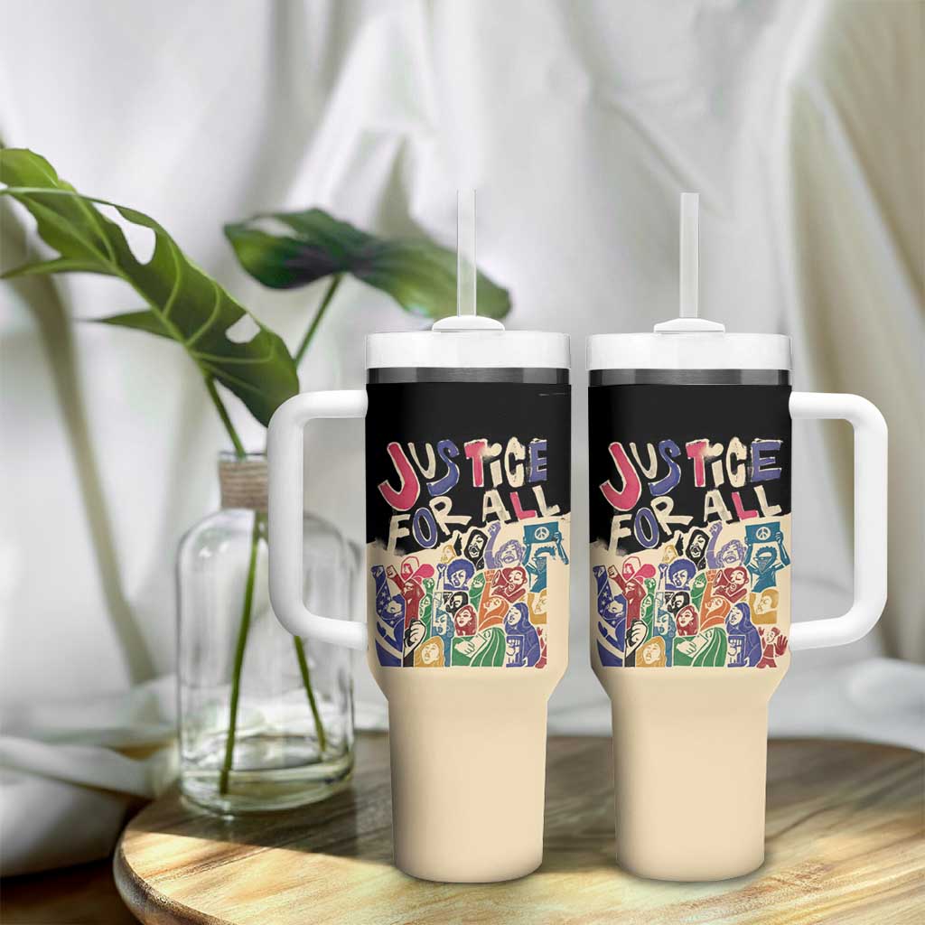 African Stand Firm Tumbler With Handle Justice For All