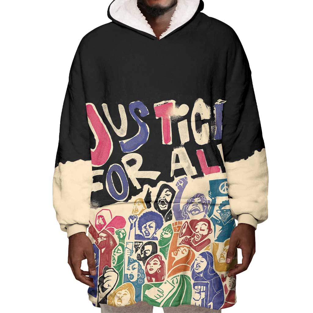 African Stand Firm Wearable Blanket Hoodie Justice For All