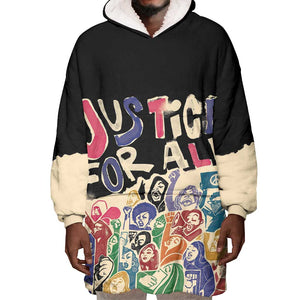 African Stand Firm Wearable Blanket Hoodie Justice For All