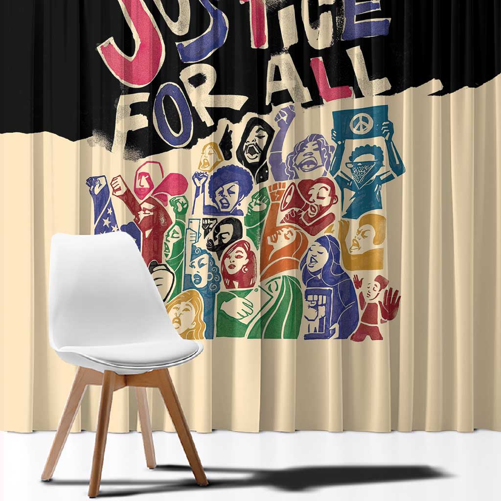 African Stand Firm Window Curtain Justice For All